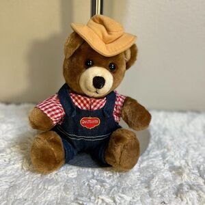 10" VINTAGE DAKIN BRAWNY TEDDY BEAR DELMONTE STUFFED ANIMAL PLUSH TOY
